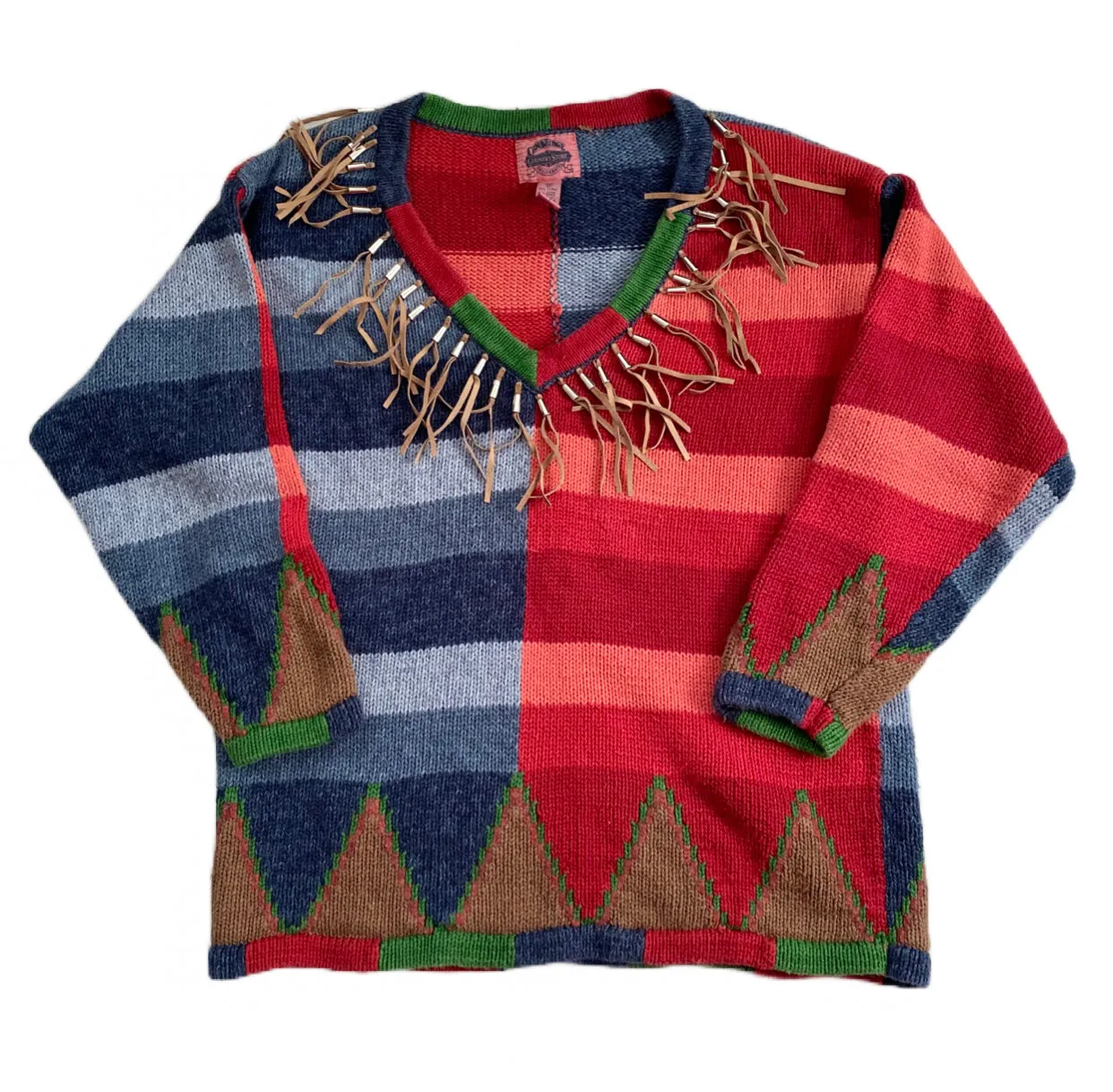 Vintage Cambridge Country Store Tassel Sweater