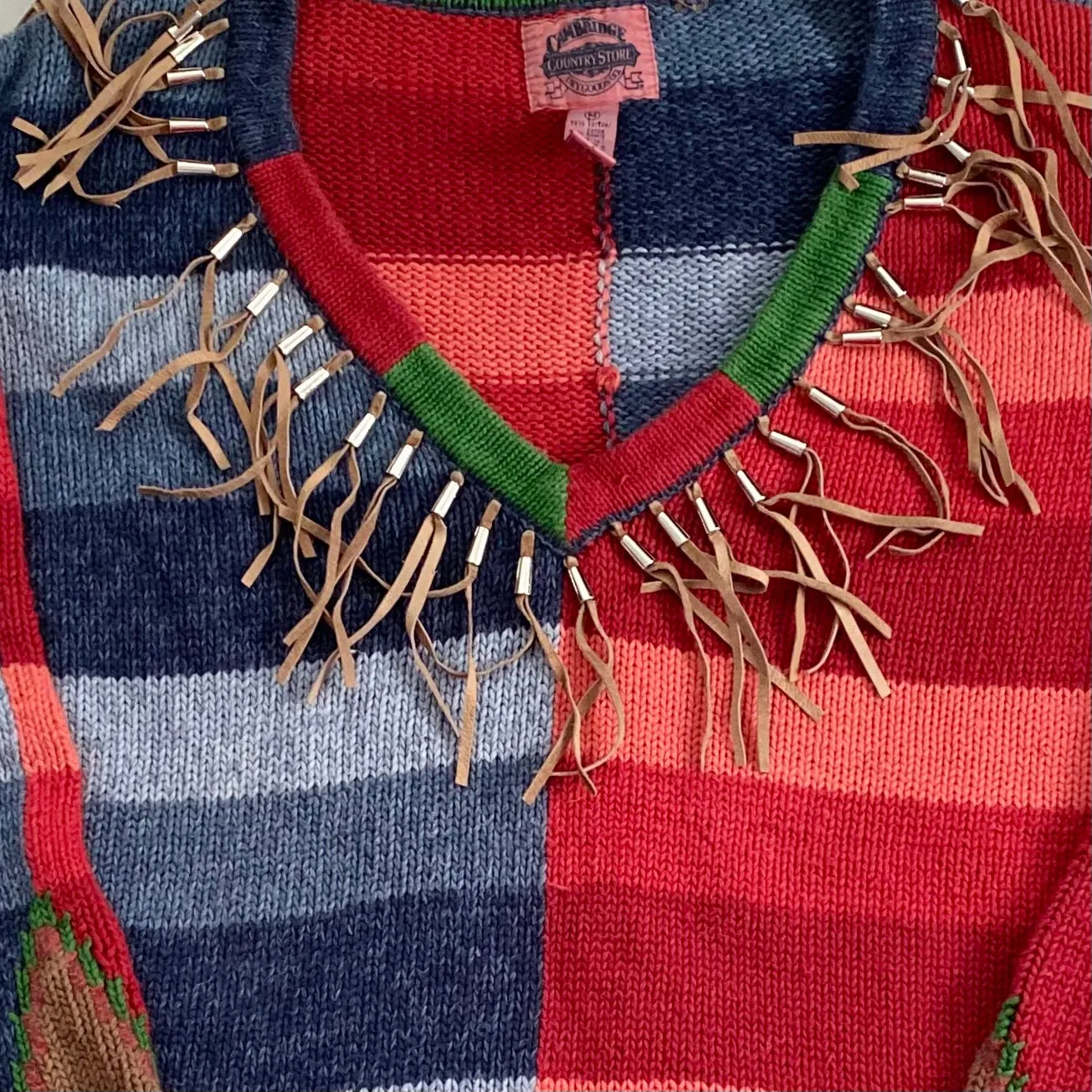 Vintage Cambridge Country Store Tassel Sweater