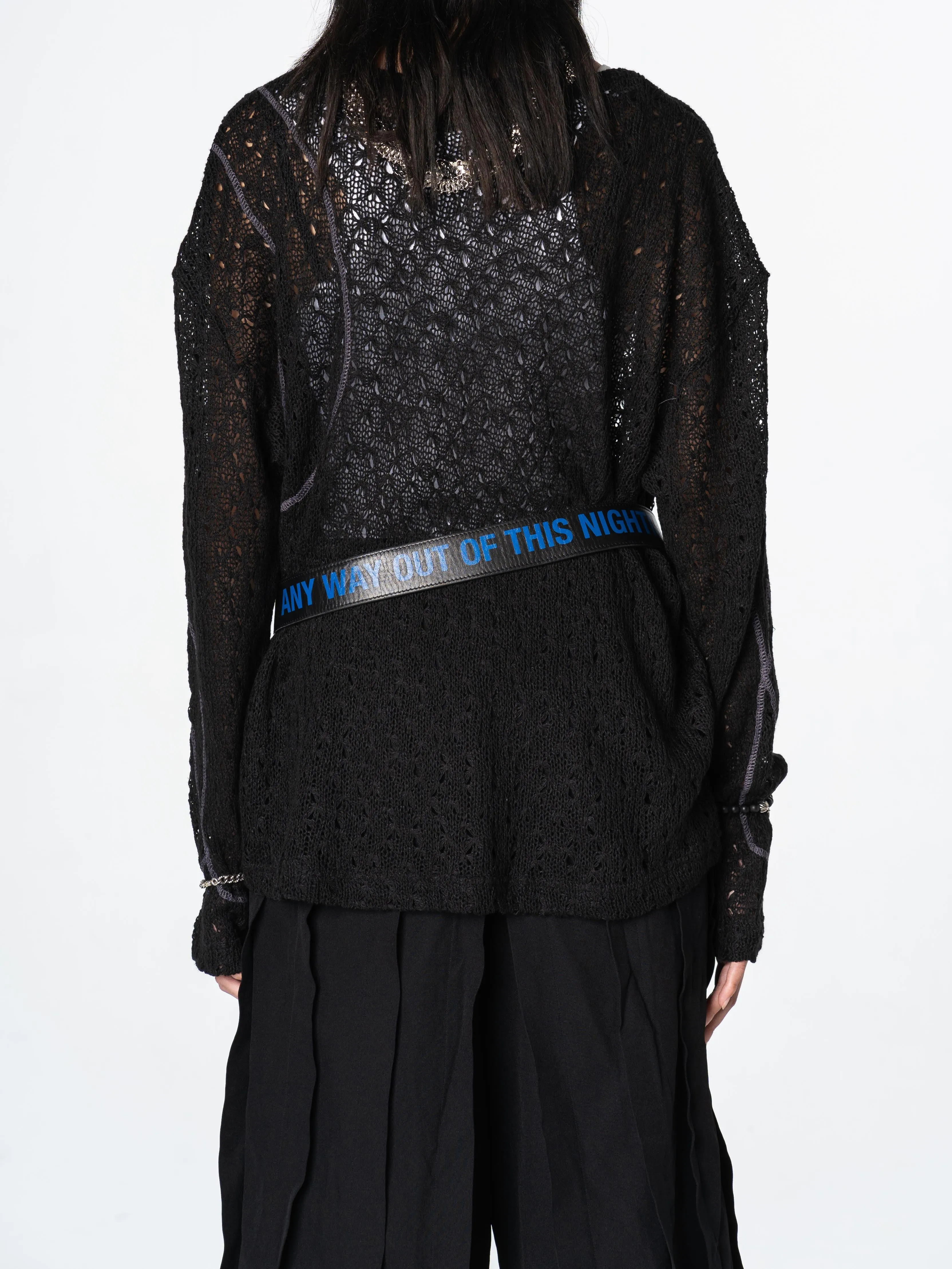 Watton Net Crewneck Sweater (Black)