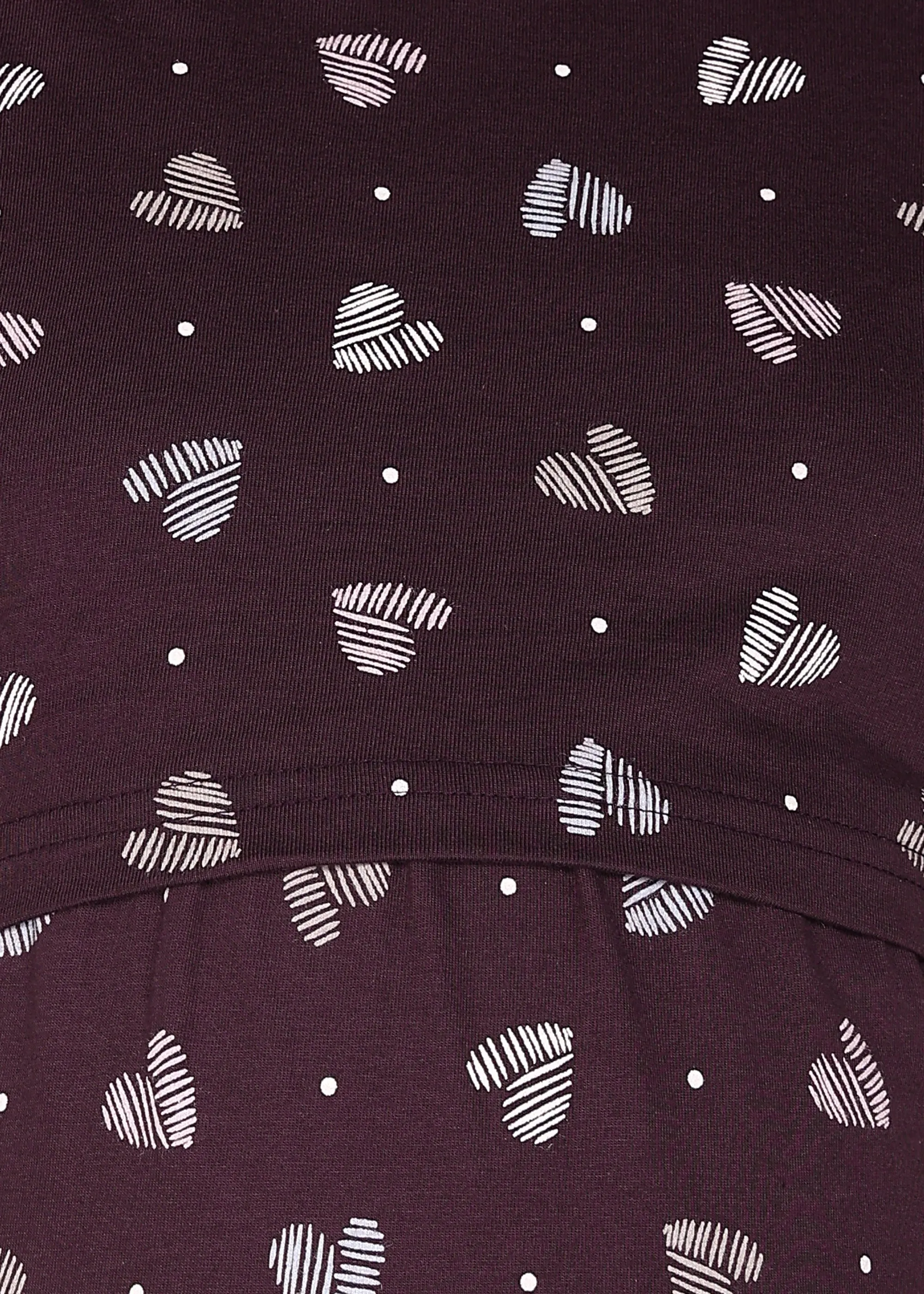 Wine Knitted Cotton Maternity Loungewear Dress